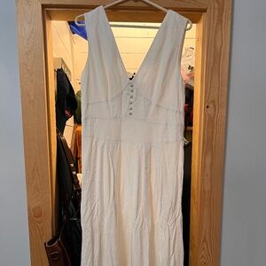 Banana republic factory white linen dress size 6 NWT
